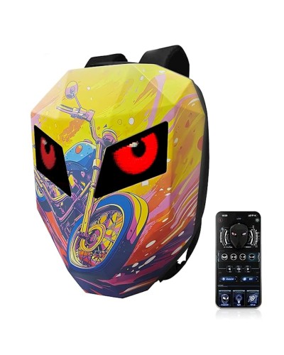 Motosikl çantası LED Eyes with programmable color screen Bike, qara/rəngbərəng