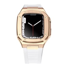 Qayış və çexol SW702 Apple Watch 44/45mm üçün White/Gold