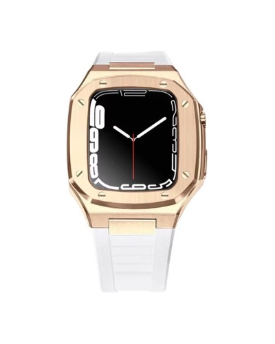 Qayış və çexol SW702 Apple Watch 44/45mm üçün White/Gold