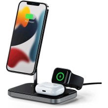 Simsiz yükləmə cihazı Satechi 3-ü 1-də Magnetic Wireless Charging Stand (ST-WMCS3M)