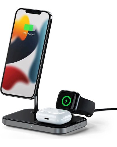 Simsiz yükləmə cihazı Satechi 3-ü 1-də Magnetic Wireless Charging Stand (ST-WMCS3M)