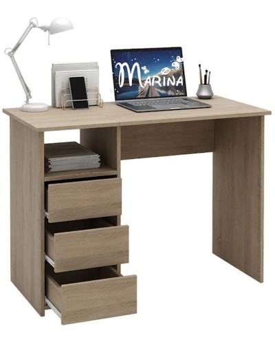 Kompüter masası Marina 3563_M25Stol3PlokiOtkritiySon, LDSP, 75x52x104 sm, qəhvəyi