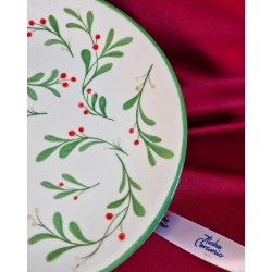 Декоративная тарелка Niche Ceramic, керамика, белая/зеленая/красная, 28 см