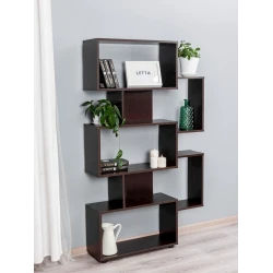 Стеллаж Letta ЛДСП, черный, 160x25x80 см Стеллаж Letta ЛДСП, черный, 160x25x80 см