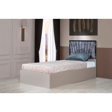 Bir nəfərlik çarpayı Woodpecker Aura, laminat, boz, 95x115x205 sm