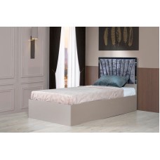 Bir nəfərlik çarpayı Woodpecker Aura, laminat, boz, 95x115x205 sm