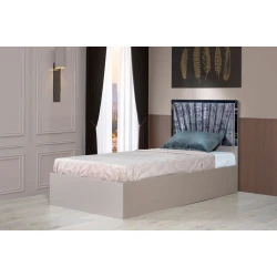 Односпальная кровать Woodpecker Aura, ламинат, серая, 95x115x205 см