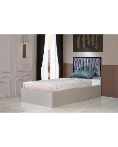 Bir nəfərlik çarpayı Woodpecker Aura, laminat, boz, 95x115x205 sm