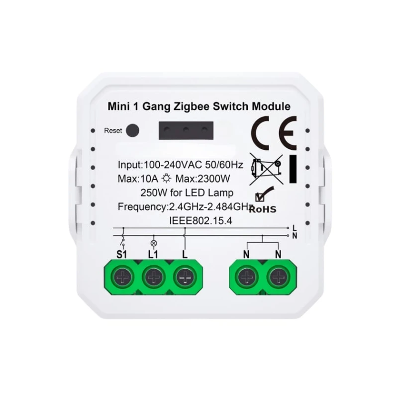 Умное реле Novato Tuya Mini ZigBee с одним выходом - ZRM-01 Умное реле Novato Tuya Mini ZigBee с одним выходом - ZRM-01