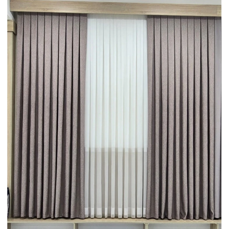 Шторы, нейлон/велюр/полиэстер, фиолетовые, 300x300 см