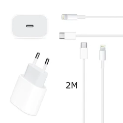 Сетевое зарядное устройство PD 20W Type-C to Lightning cable, 2m White