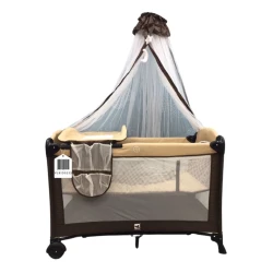 Манеж-кровать Cool Baby VL-KIDS-133, бежевая, 120х60х75 см