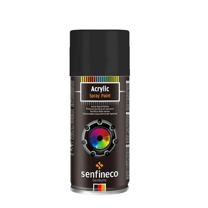 Аэрозольная краска Senfineco Paint Acrylic 4039 Black 400 мл Аэрозольная краска Senfineco Paint Acrylic 4039 Black 400 мл