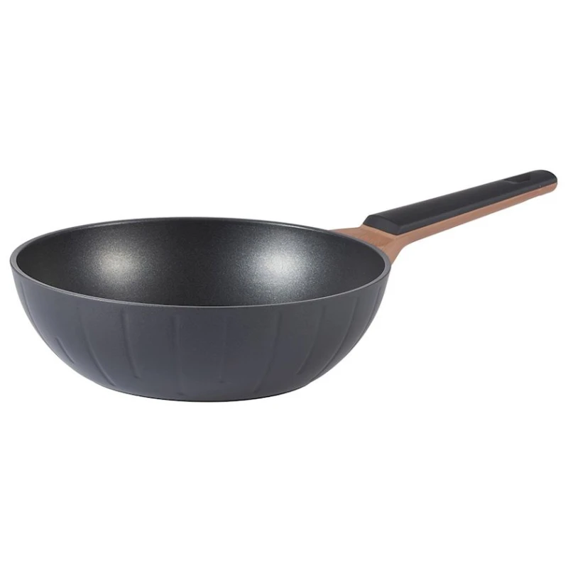 Сковорода-вок Werner Vertical 51916, 24 см, алюминий/бакелит, с крышкой, черный/коричневый