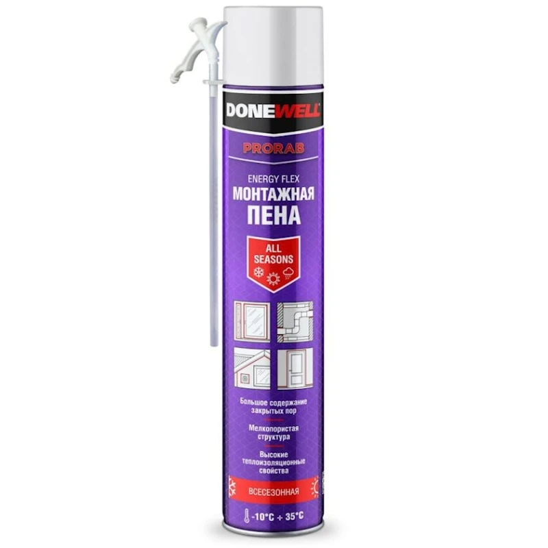 Бытовая монтажная пена Donewell Energy Flex DPH10UAS, 1000 мл Бытовая монтажная пена Donewell Energy Flex DPH10UAS, 1000 мл