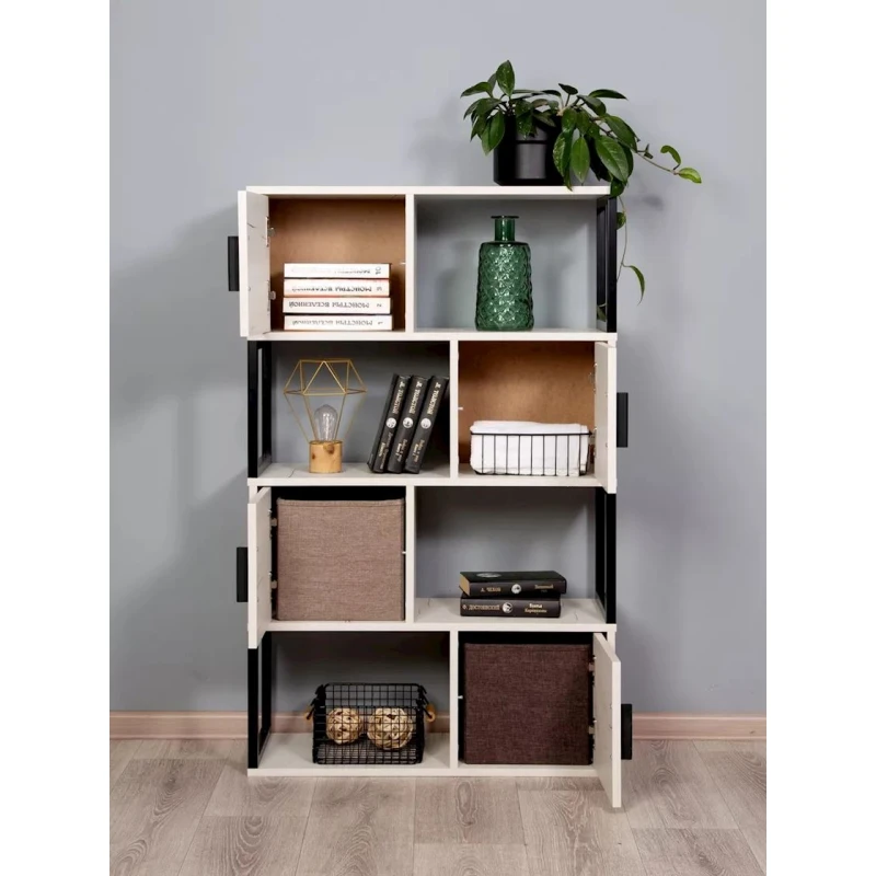 Стеллаж 3563_LETNEWChessDC, ЛДСП, белый, 120x30x75 см