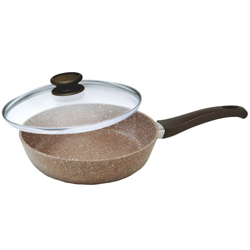 Сковородка Гардарика VKR26, 26 см, алюминий, с крышкой, коричневая