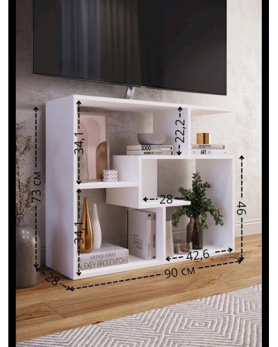 TV üçün tumba 3563_LETNEWTumHomeWh, LDSP, ağ, 73x28x90 sm