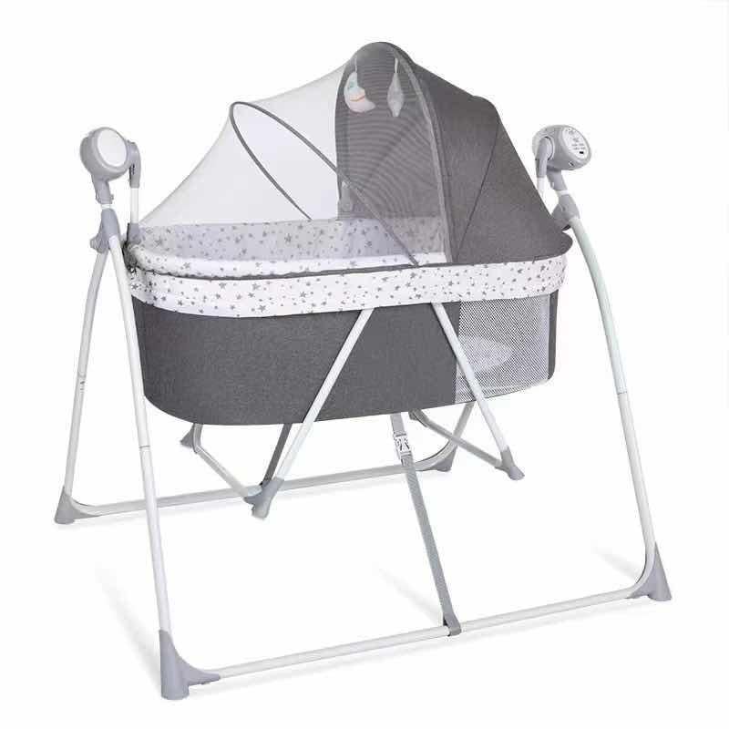 Электрическая люлька-кроватка для новорожденных AZR azr5635, серо-белая Электрическая люлька-кроватка для новорожденных AZR azr5635, серо-белая