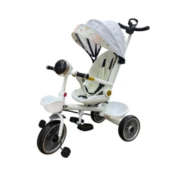 Детский трехколесный велосипед, белый, 1-3 года