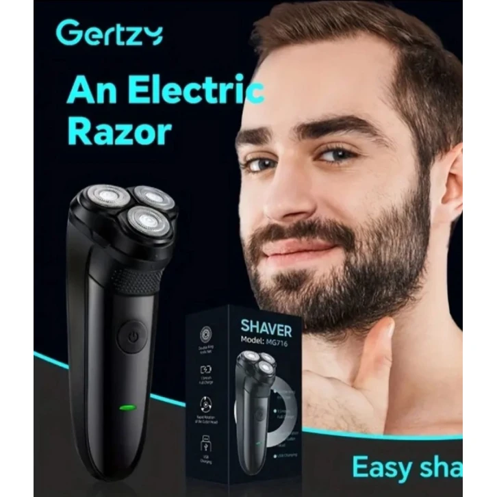 Электробритва аккумуляторна роторная Gertzy MG-716 черная