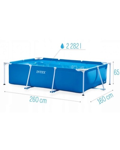 Karkaslı hovuz İntex Rectangular Frame H28271NP, göy, 260x160x65 sm, 2282 l