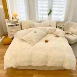 Комплект постельного белья Sahara SHA-00001416, пододеяльник 200x240 см, простыня 220x240 см, наволочка 50х70 см, евро, белый