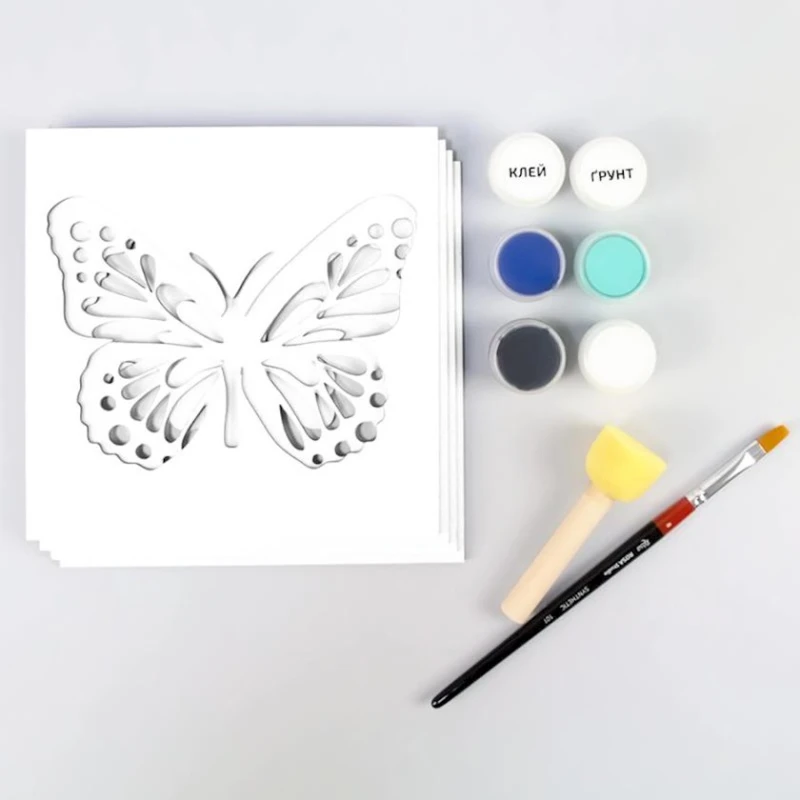 Набор 3D картина Rosa Talent Бабочка 3, ДВП грунтованное, 4 слоя, 17х17 см Набор 3D картина Rosa Talent Бабочка 3, ДВП грунтованное, 4 слоя, 17х17 см