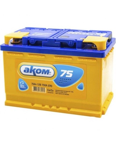 Avtomobil akkumulyatoru Akom 75Ah, R+, 750A
