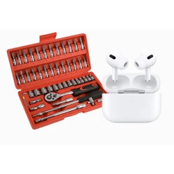 Набор инструментов, 46 предметов + наушники Набор инструментов, 46 предметов + наушники