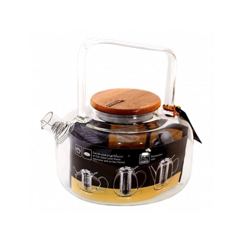 Заварной чайник Wilmax 7039 888822/A 1.2 л, 1 шт, стекло, с крышкой, прозрачный, коричневый