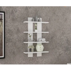 Настенная полка Art Mebel 228, ламинат, 80х50х17 см, белая Настенная полка Art Mebel 228, ламинат, 80х50х17 см, белая