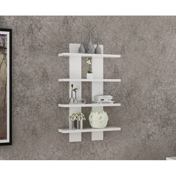 Настенная полка Art Mebel 228, ламинат, 80х50х17 см, белая Настенная полка Art Mebel 228, ламинат, 80х50х17 см, белая