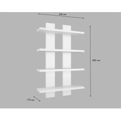 Настенная полка Art Mebel 228, ламинат, 80х50х17 см, белая Настенная полка Art Mebel 228, ламинат, 80х50х17 см, белая