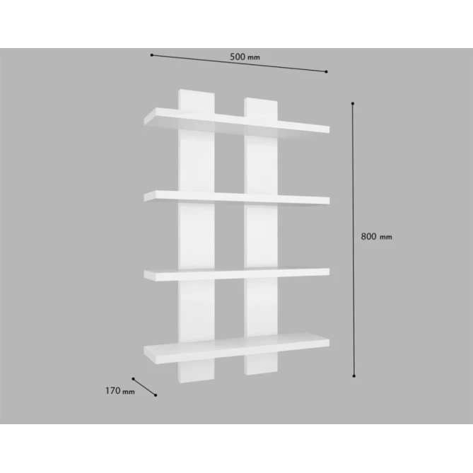 Настенная полка Art Mebel 228, ламинат, 80х50х17 см, белая Настенная полка Art Mebel 228, ламинат, 80х50х17 см, белая