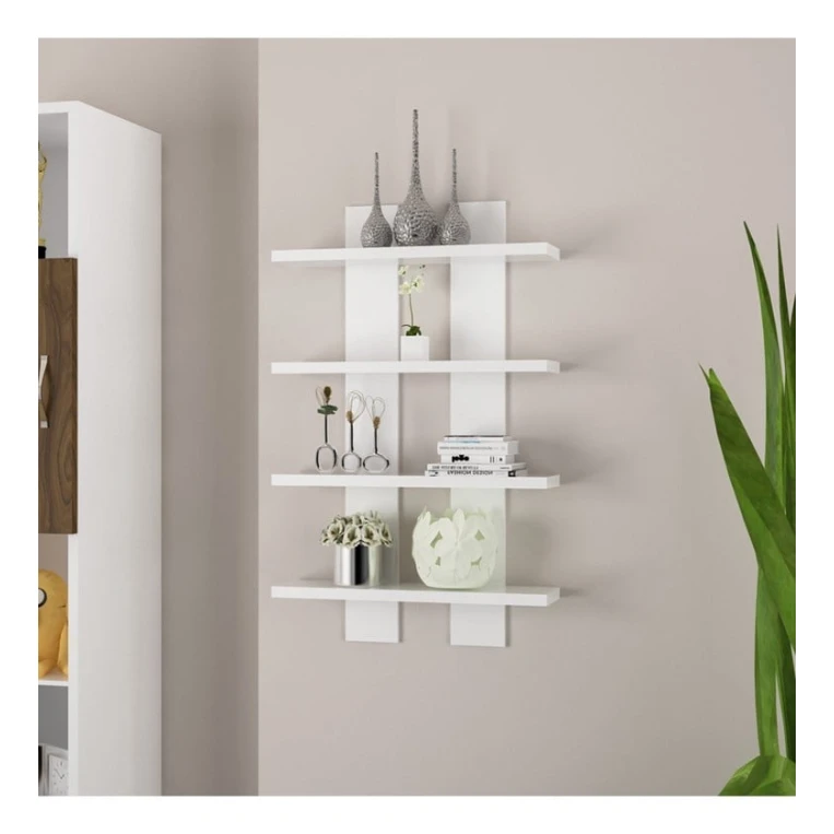 Настенная полка Art Mebel 228, ламинат, 80х50х17 см, белая Настенная полка Art Mebel 228, ламинат, 80х50х17 см, белая