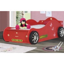 Tək nəfərlik çarpayı Ferrari, laminat, qırmızı, 95x74x220 sm