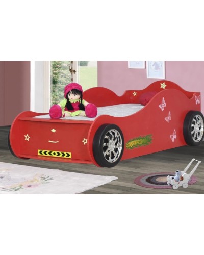 Tək nəfərlik çarpayı Ferrari, laminat, qırmızı, 95x74x220 sm