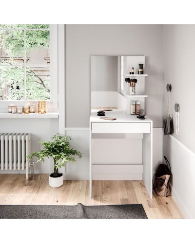 Kosmetika masası İsabella 12115570, LDSP, ağ, 140x60x75 sm