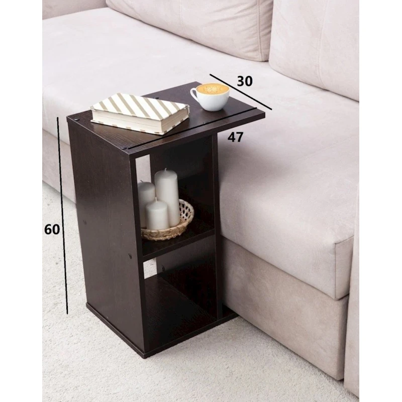 Журнальный столик Letta 60x47x30 см, ЛДСП, черный