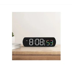 Elektron LED işıqlı masaüstü saat 6639, ağ/qara