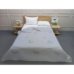 Плед-покрывало Hanzade SHA-00006383, сатин, серый, полутораспальный, 160x230 см