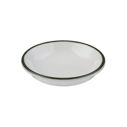 Тарелка глубокая ID-Fine Modest Green Lona, фарфор, белая/зеленая, 60 мл, 10 см