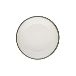 Тарелка глубокая ID-Fine Modest Green Lona, фарфор, белая/зеленая, 60 мл, 10 см