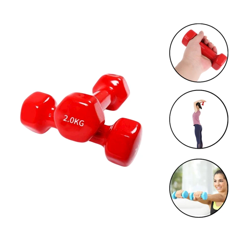 Silikon qantel dəsti Gymnic 1124/4, 2 x 2 kq, qırmızı, 2 əd Silikon qantel dəsti Gymnic 1124/4, 2 x 2 kq, qırmızı, 2 əd