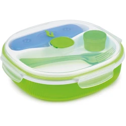 Süfrə ləvazimatları ilə lanç-boks Snips Energy 2 l, 24.5x24.5x7 sm, plastik, yaşıl