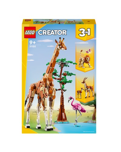 Konstruktor LEGO Creator 3in1 Wild Safari Animals 31150, 9+ yaş, 780 hissə