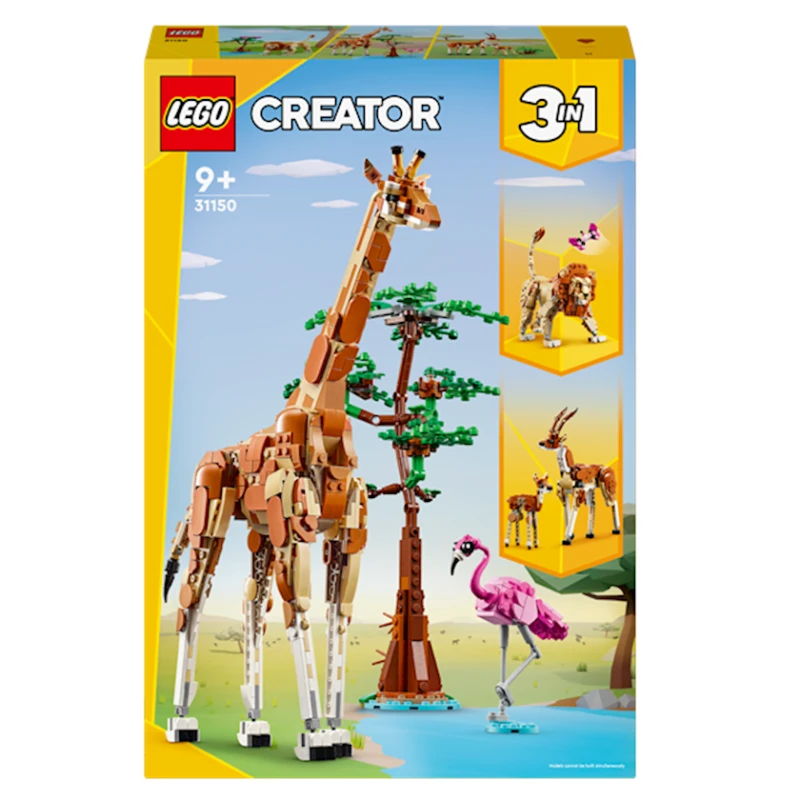 Конструктор LEGO Creator 3in1 Wild Safari Animals 31150, 9+ лет, 780 элементов