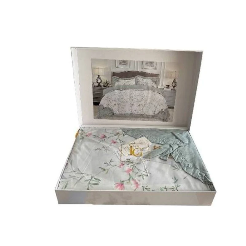 Комплект постельного белья Laura Grand PA-1010844 двуспальный, пододеяльник 200x230 см, простыня 230x240 см, наволочки 2 шт x 50x70 см, мятный