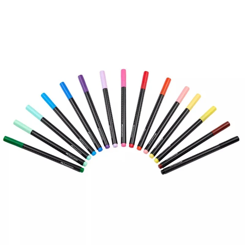 Набор цветных капиллярных ручек Faber Castell Grip Finepen 151617, 0.4 mm, 15 шт Набор цветных капиллярных ручек Faber Castell Grip Finepen 151617, 0.4 mm, 15 шт